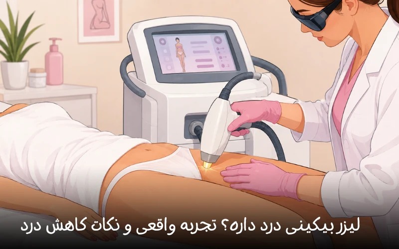 لیزر بیکینی درد داره؟ تجربه واقعی و نکات کاهش درد